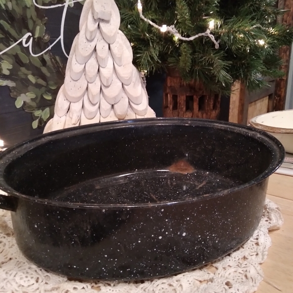 Vintage enamel roaster pan - Picture 2 of 6